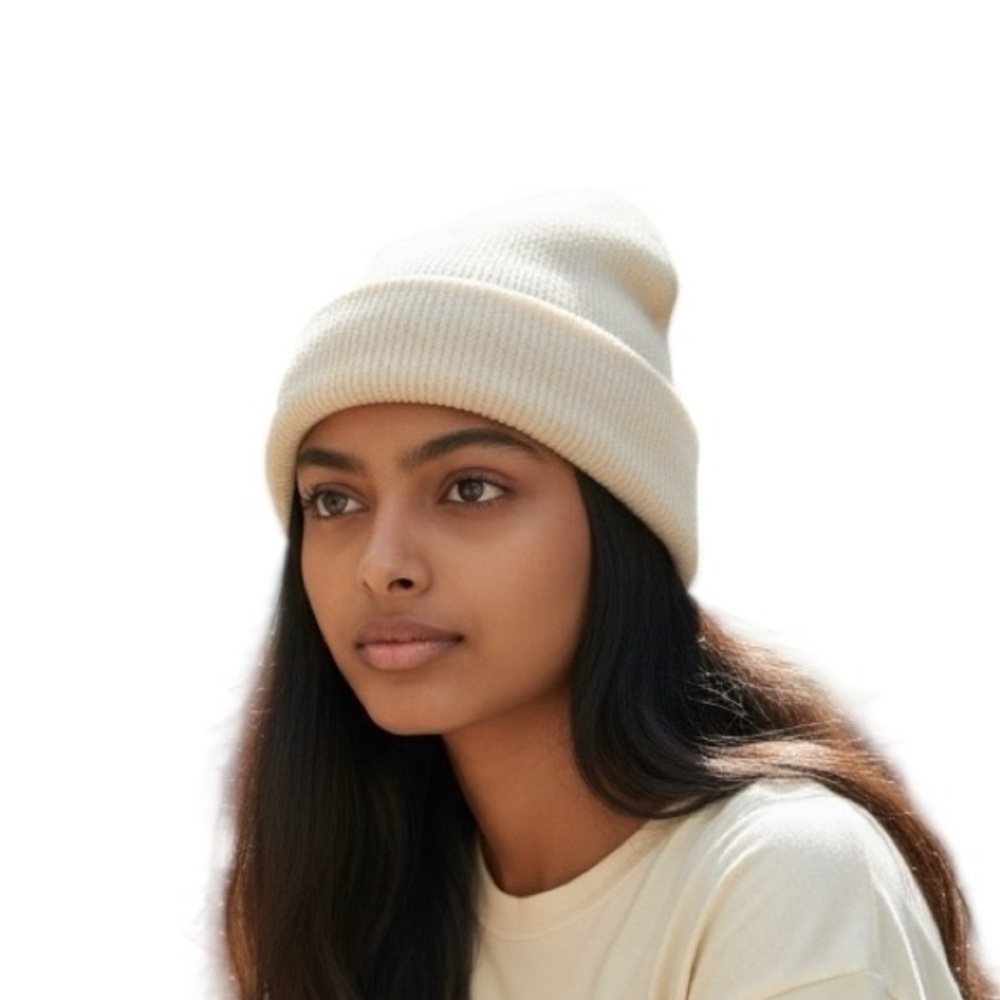 Anthropologie Hat Cream Knit Beanie Cream Neutral NEW